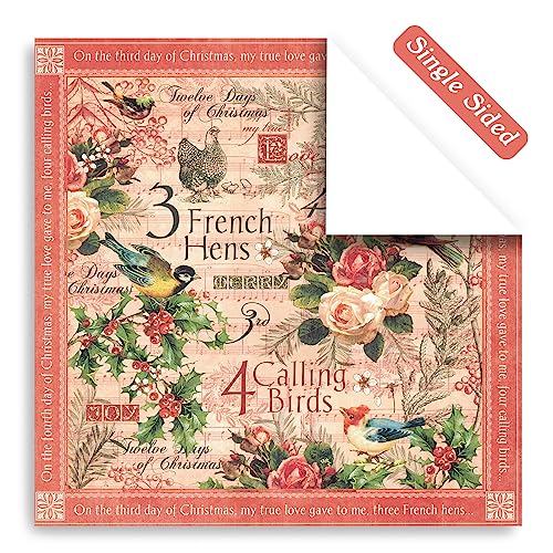 Scrapbook Paper, 24 Sheets 6"×6" 160gsm Single-Sided Patterned Cardstock - color: 24 sheets-carols