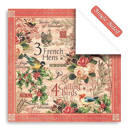 Scrapbook Paper, 24 Sheets 6"×6" 160gsm Single-Sided Patterned Cardstock - color: 24 sheets-carols