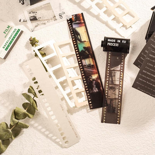 Diuhofart 94Pcs Scrapbooking Supplies Kit, Old Film Strips Photo Frames for Junk Journal Supplies, Scrap Booking Cutouts Papers Scrapbook Materials, Quote Stickers for Journaling, Collage - color: Classic Movie Filstrip Kit