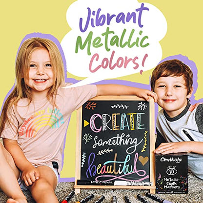 10 Metallic Chalkboard Markers for Blackboard - Window Chalk pens - 6mm Tip - size: Bold Tip - 6mm