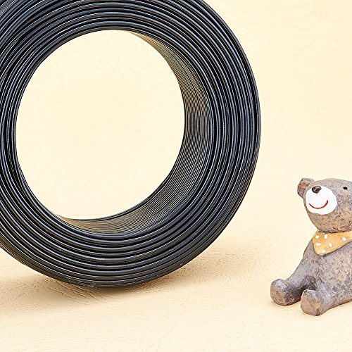 Fashewelry 656 Feet 18 Gauge Aluminum Wire Black Bendable Metal Craft Wire for Beading Jewelry Craft Making - color: Round-18 Guage-Black