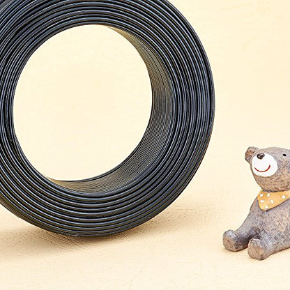Fashewelry 656 Feet 18 Gauge Aluminum Wire Black Bendable Metal Craft Wire for Beading Jewelry Craft Making - color: Round-18 Guage-Black