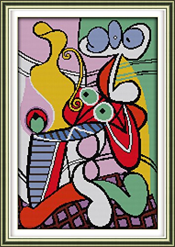 JOYSEWING Printed Cross Stitch Kits for Adults 11CT Pre-Printed Patterns Stamped Embroidery for Beginners Needlepoint Starter Kits DIY Wall Art Crafts (Picasso's Still Life 17.32 x25.20 inches) - color: Picasso's still life(Printed)17.32 x25.20 inches