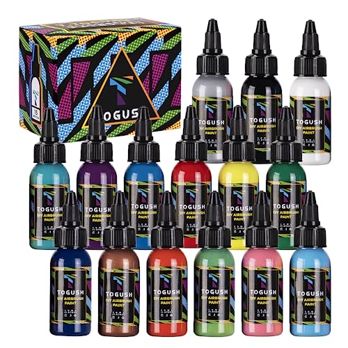 Airbrush Paint 15 Colors, Water-Based Acrylic Set for Models - color: 15 Colors