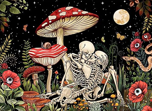 koemhxb Mushroom Paint by Numbers for Adults, Skeleton Paint by Numbers for Adults Beginner,Mushroom Painting by Numbers for Home Wall Decor(16x20 Inch) - color: MT10904-US