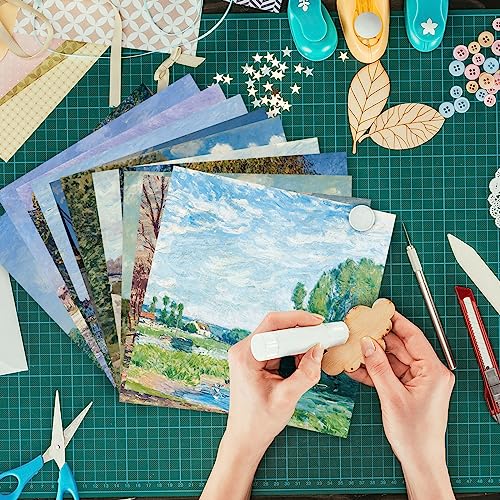 Scrapbook Paper, 24 Sheets 6"×6" 160gsm Single-Sided Patterned Cardstock - color: 24 sheets-famous paintings