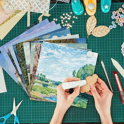 Scrapbook Paper, 24 Sheets 6"×6" 160gsm Single-Sided Patterned Cardstock - color: 24 sheets-famous paintings