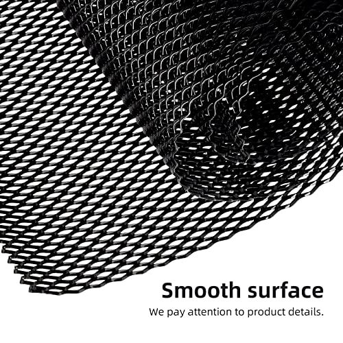 AggAuto Universal 40"x13" Car Grill Mesh 5x10mm Rhombic Hole Black | Aluminum Alloy Automotive Grille Insert Bumper, One of the Most Multifunctional Shape Grids 100x33cm - size: 5x10mm Rhombus - Black