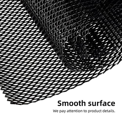 AggAuto Universal 40"x13" Car Grill Mesh 5x10mm Rhombic Hole Black | Aluminum Alloy Automotive Grille Insert Bumper, One of the Most Multifunctional Shape Grids 100x33cm - size: 5x10mm Rhombus - Black