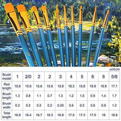 AROIC Paint Brush Set, 3 Pack 30 Pcs Acrylic Paint Brushes | Artist Paint brushes for Oil Watercolor Acrylic Face Rock Painting - size: 30pcs-blue
