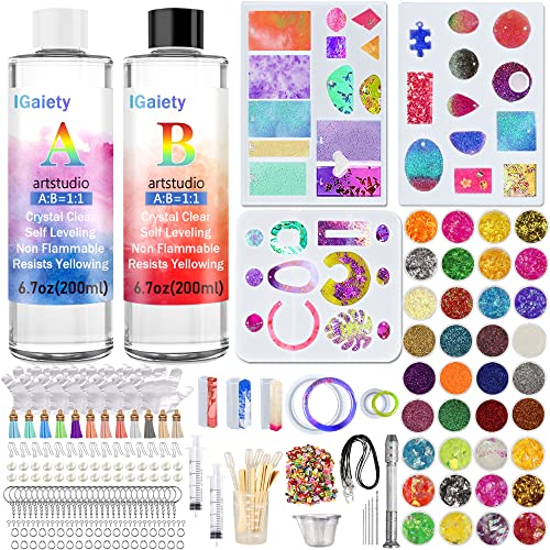 IGaiety Resin Jewelry Making Kit with Silicone Molds, 278PCS Starter Set | Reusable Silicone Molds with Smooth Release, Durable Jewelry Findings and Colorful Embellishments for Creative DIY Projects - size: X-Jewelry Mold