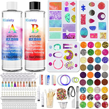 IGaiety Resin Jewelry Making Kit with Silicone Molds, 278PCS Starter Set - size: X-Jewelry Mold