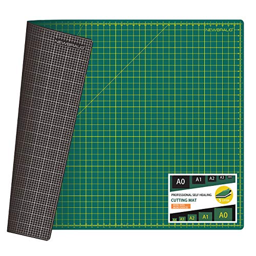 NEWBRAUG 36'' × 48'' Large Self Healing Cutting Double Sided 5-Ply Mat, Big Cutting Board for Rotary Cutting, Quilting, Sewing, Craft, Fabric & Scrapbooking(Green/Black) - color: Green & Black, size: 48"L x 36"W