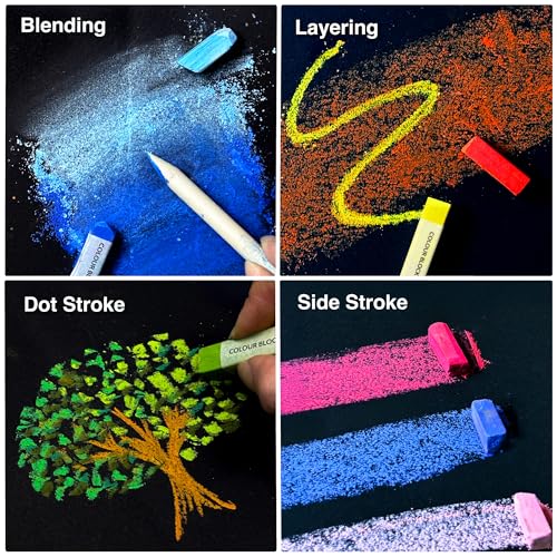 COLOUR BLOCK Soft Pastels for Artists - 100 Colors Square Chalk Pastels Set in Wooden Box - Vibrant Pigments Art Kit for Painting, Drawing, Sketching, Hobbyists. - style: 100 Colors Soft Pastel Set – Wooden Case