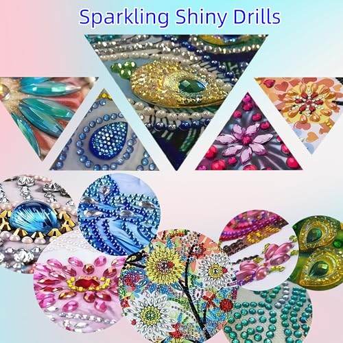 5D Partial Special Shaped Diamond Art Kit Daisy Flower Vase Shiny Bright Rhinestone Diamond Painting Craft for Beginners Perfect Handmade Gift 11.8×11.8 Inch - color: AB256