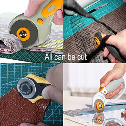 45mm Rotary Cutter Blades, 10 Pack 45mm Replace Rotary Blades Fits Fiskars, Olfa, Martelli, Truecut, DAFA Rotary Cutters for Quilting Scrapbooking Sewing Arts & Crafts, Sharp and Durable - color: 45MM Square hole Blades