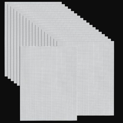 YOUNTHYE 20 PCS Plastic Canvas Sheets 7 Count 9.8X 13.2Inch Plastic Mesh Sheet Large Plastic Canvas for Embroidery Crafting, Acrylic Yarn Crafting, Knit and Crochet Projects - size: 7count