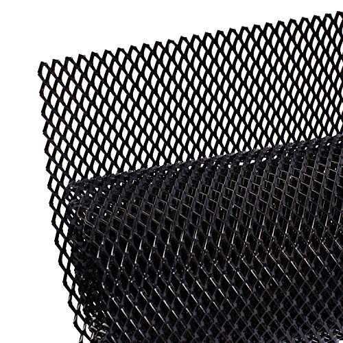 AggAuto Universal 40"x13" Car Grill Mesh 6x12mm Rhombic Hole Black | Aluminum Alloy Automotive Grille Insert Bumper, One of the Most Multifunctional Shape Grids 100x33cm - size: 6x12mm Rhombus - Black