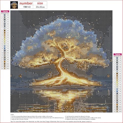 MXJSUA Luminous Tree Diamond Art Painting Kits for Adults, Full Drill 5D Round Dots Diamonds Paint Picture for Beginners, Gem Art Painting Craft Kits for Home Decor Gift 12x12 inch - color: Luminous Tree