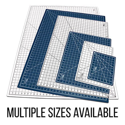 U.S. Art Supply 18"x24" Self-Healing Cutting Mat 5-Ply (2 Pack) White/Blue | Double-Sided White/Blue Craft Mat, Non-Slip Cutting Mats for Crafts, Sewing, Quilting, Scrapbooking - color: White/Blue