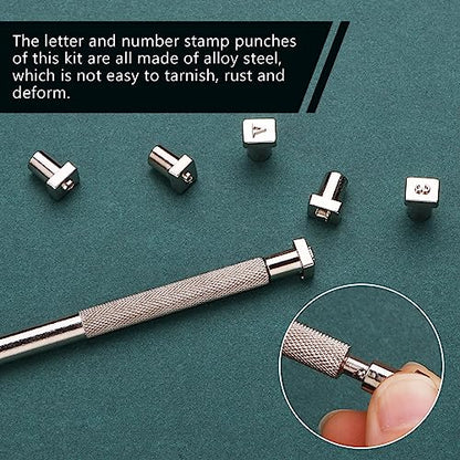 44 Pcs Leather Stamping Kit, 36 Pcs Leather Stamps 3mm with Letters Numbers - color: 3mm 36stamps