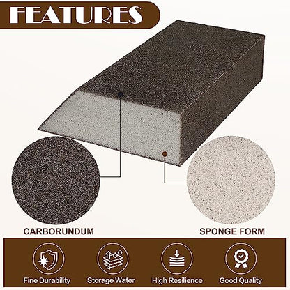 120 Grit Angled Sanding Blocks, Jamiikury Fine Sponge Sand Block Washable and Reusable, Wet & Dry Sandpaper Block for Wood Metal Drywall and Furniture Paint - Pack of 8 - size: 120 Grits