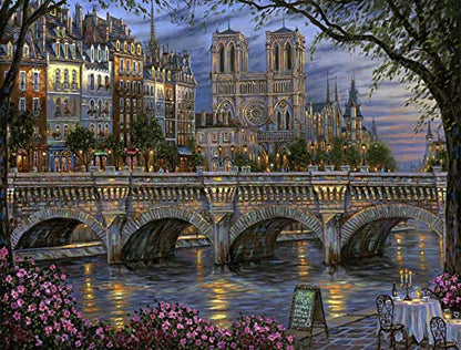 LANDFAIR Diamond Painting Kits - 15x20 inch Round Full Drill Afternoon by Seine Diamond Art Kits for Adults - color: Afternoon by Seine