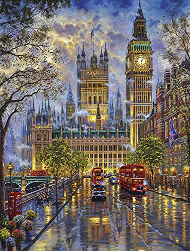 LANDFAIR Diamond Painting Kits - 15x20 inch Round Full Drill Big Ben London Diamond Art Kits for Adults - color: Big Ben