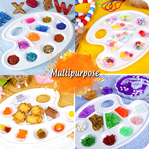 FANDAMEI Paint Palette, Paint Tray Palette, Oval Paint Trays, 2PCS | Painting Supplies for Kids & Adults, Plastic Paint Palette Tray, Paint Pallets for Students or School Art Painting or Project