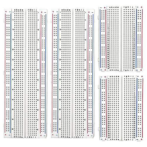 MCIGICM Breadboards, 2Pcs 830 Point & 2Pcs 400 Point Solderless Bread Board | for Proto Shield Distribution Connecting Blocks