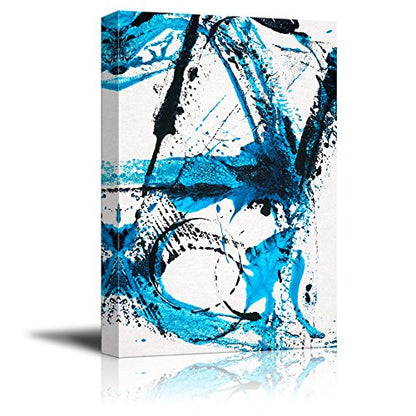 wall26 Canvas Wall Art - Abstract Blue Brush Strokes - Giclee Print Gallery Wrap Modern Home Art Ready to Hang - 12x18 inches - color: Artwork - 17, size: 18"L x 12"W