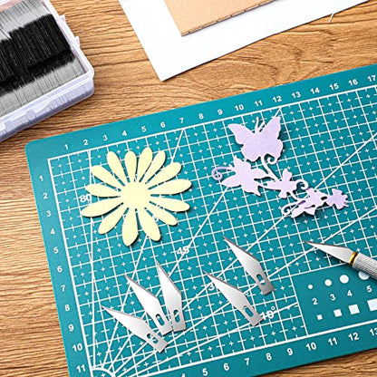 Zhehao 600 Pcs Knife Blades 11 High Carbon Steel Blades Bulk Hobby Art Refill #11 Precision Knife Replacement with Storage Case for Scrapbooking Cutting Stencils Wood Carving