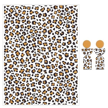 Briartw 10 Sheets Leopard Pattern Polymer Clay Transfer Paper,Per Sheet 3.93inch x 5.82inch Polymer Clay Transfer Sheets for DIY Clay Jewelry Making Disposable Stickers