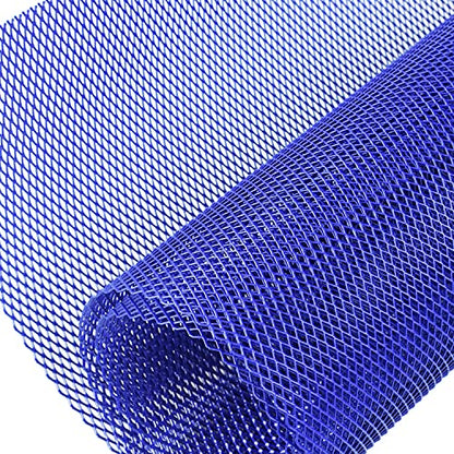 AggAuto Universal 40"x13" Car Grill Mesh 4x8mm Rhombic Hole Blue | Aluminum Alloy Automotive Grille Insert Bumper, One of the Most Multifunctional Shape Grids 100x33cm - size: 4x8mm Rhombus - Blue