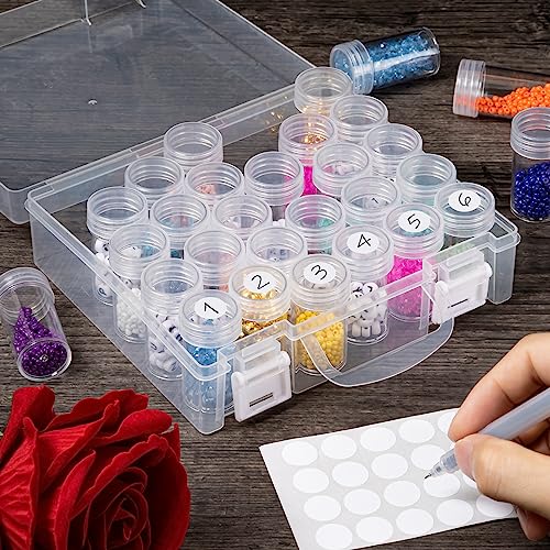 Bead Organizer, Bead Containers, 30 Grids Diamond Painting Storage Containers Clear Bead Organization Diamond Painting Accessories Small Storage Container for Beads Seeds Glitter Rhinestones (1 Pack) - size: The outer box: 16 x 14 x 5.3cm (1 Pack)
