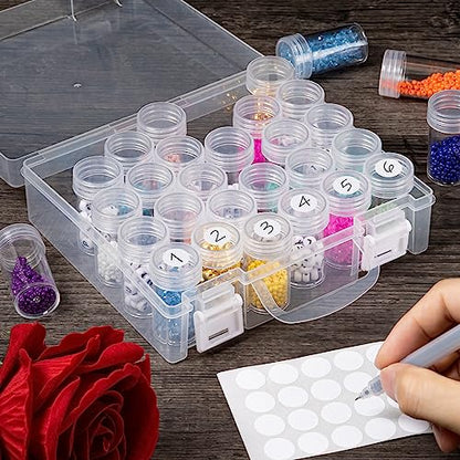 Bead Organizer, Bead Containers, 30 Grids Diamond Painting Storage Containers Clear Bead Organization Diamond Painting Accessories Small Storage Container for Beads Seeds Glitter Rhinestones (1 Pack) - size: The outer box: 16 x 14 x 5.3cm (1 Pack)