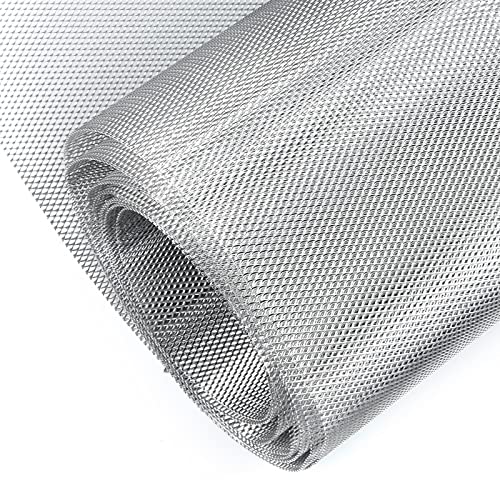 AggAuto Universal 170"x40" Car Grill Mesh 3x6mm Rhombic Hole Silver | Aluminum Alloy Automotive Grille Insert Bumper, One of the Most Multifunctional Shape Grids - size: 3x6mm Rhombus - Silver - 170x40in 1 roll