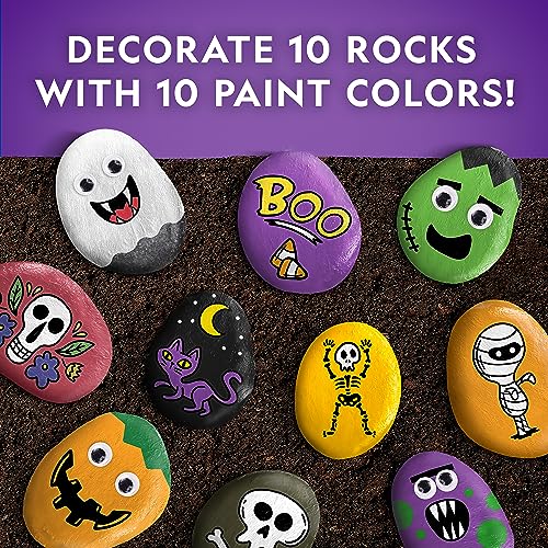 National Geographic Creepy Creatures Rock Painting Halloween Craft Kit | 10 River Rocks, 10 Paint Colors, Spooky Art Supplies for Kids, Halloween Crafts, Creative Activity, Creepy Creature Designs - style: Creepy Creatures