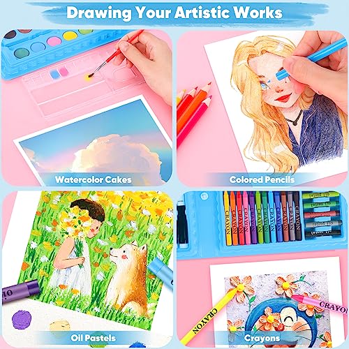 iBayam 149-Set: Crayons, Pastels, Pencils, Pens, Drawing Pad, Coloring Book - color: Blue