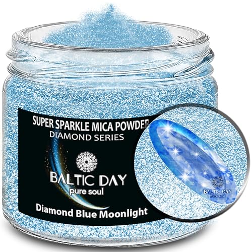 BALTIC DAY - Sparkle Mica Powder [ Diamond Blue Moonlight ] - Blue Glitter Mica Powder - Resin Glitter for Epoxy Resin - Diamond Dust for Crafts - color: Diamond Blue Moonlight