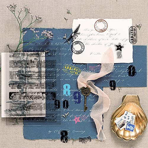 4 Themes 34Pcs Clear Stamps, Retro Rubber Clear Stamp, Transparent Silicone Stamps Seal for DIY Scrapbooking Card Making Decoration, Style A - style: Style A