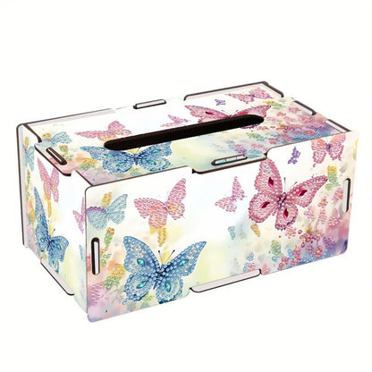 LSQFS DIY Diamond Art Tissue Box Kit,Diamond Painting Kit for Adults - color: Butterfly