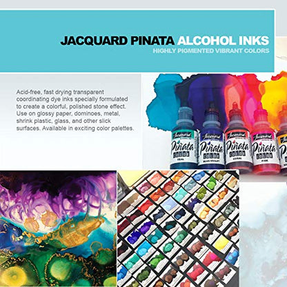 Jacquard Pinata Alcohol Inks Black and White Bundle, Blanco and Mantilla Black and 10x Pixiss Ink Blending Tools - color: Blanco & Black