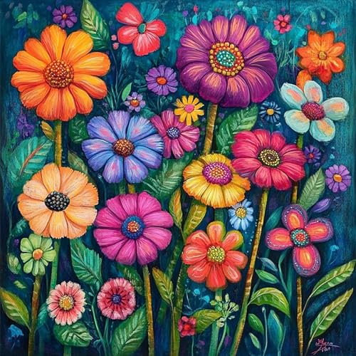 RYMILIE Flower Diamond Art Kits for Adults,Diamond Painting Wall Decor | Diamond Art Kit for Beginners, 5D DIY Full Drill Diamond Painting Gem Art, Home Wall Art Gifts(14x14 inch) - color: DP03666