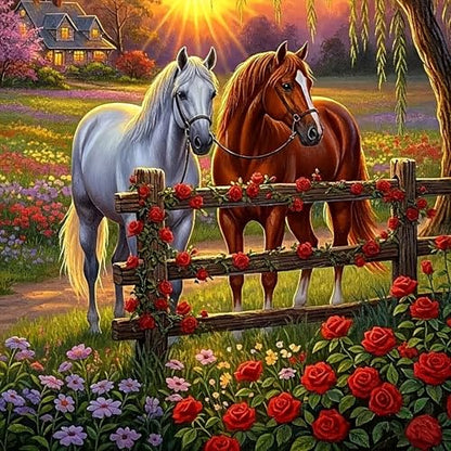 HHMATITS Horse Diamond Art Kits for Adults, Diamond Painting 14X14IN - color: Horse