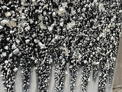Art 28x40 inch Hand Painted Abstract Art Oil Painting in Black and Silver Texture Modern Wall Home Decoration Painting - color: Yi033