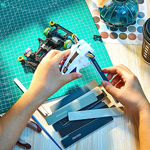 Honoson 40 Pcs Polishing Sticks Sanding Sticks for Plastic Models Metal Wood Buffing Sanding Tools Sandpaper Polishing Accessories Mini Finger Sander(Mold) - style: Mold