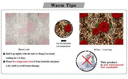 7x5ft Leopard Print Rose Backdrop Red Flower Cheetah Pattern Photography Background Sexy Glam Party Banner for Women Birthday Girls Night Club Decor Photo Booth Wall Decoration
