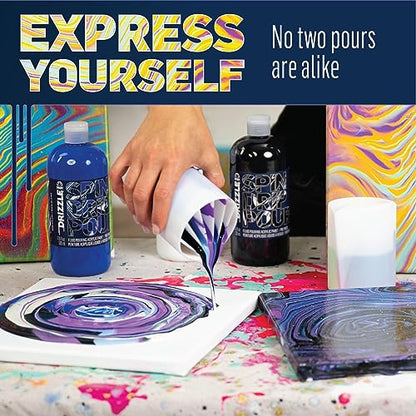 FolkArt Drizzle Tidal Wave Flash Pre-Mixed Fluid Acrylic Pouring Paint, 9 fl oz Premium Paint Perfect for Indoor & Outdoor Arts and Crafts Projects, 51085