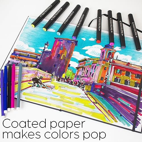 WA Portman A4 Alcohol Marker Paper Sketchbook, Thick 60 Sheets (120 Pages)